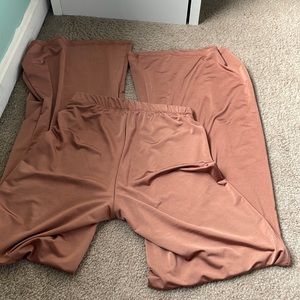 copper orange silk matching set